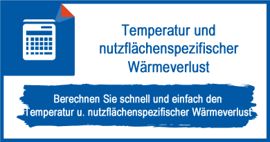 Temperatur und nutzflächenspezifischer Wärmeverlust